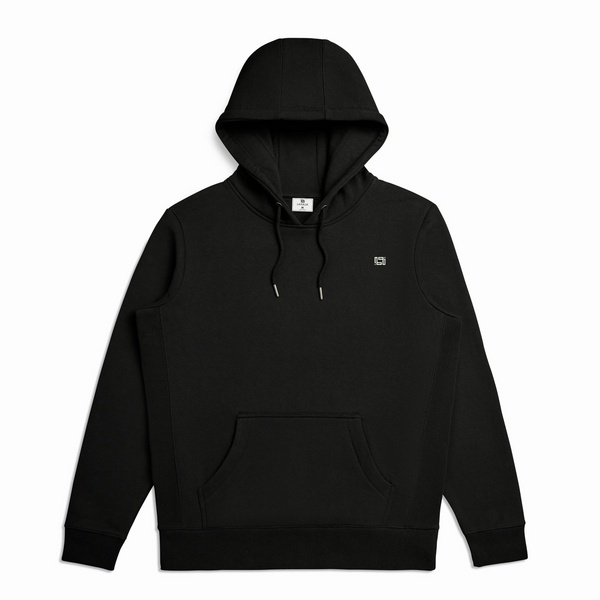 Black Organic Cotton Hoodie Front view