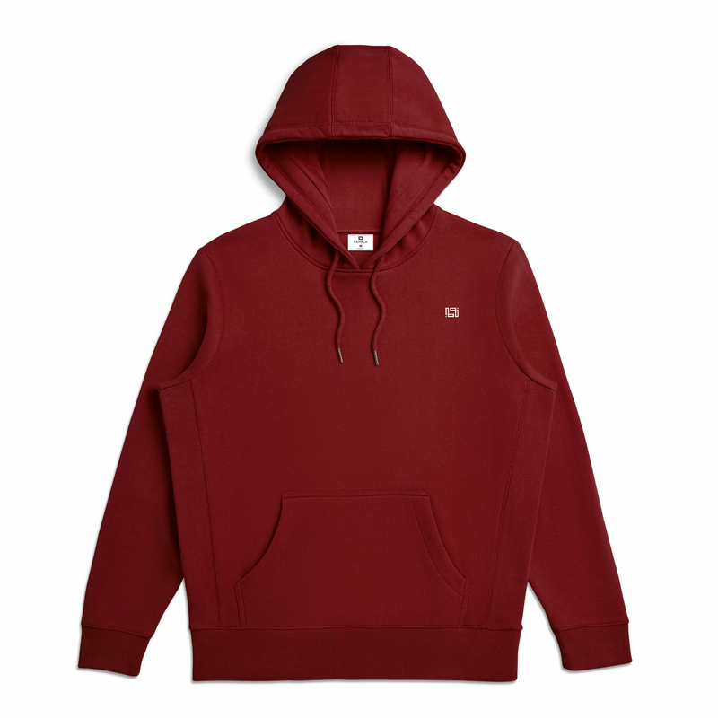 Maroon Organic Cotton Hoodie Back view