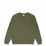 Military Olive Organic Cotton Crewneck Front View