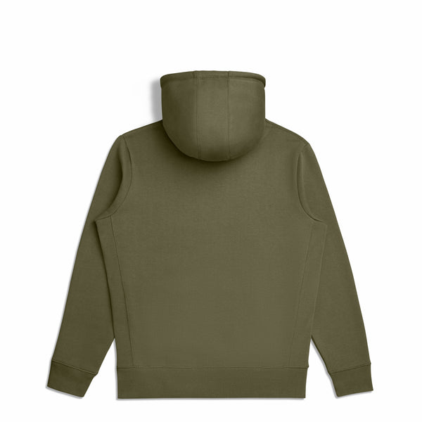 Military Olive Organic Cotton Hoodie Back view