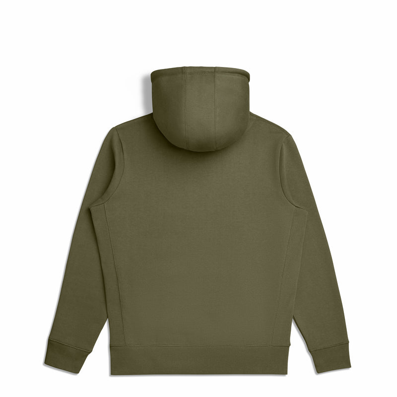 Military Olive Organic Cotton Hoodie Back view