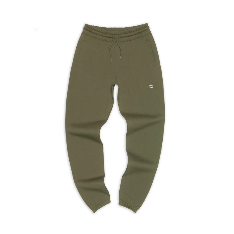 Military Olive Organic Cotton Joggers Front view
