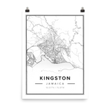 KINGSTON JAMAICA MAP Poster