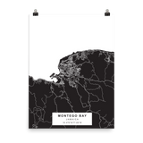 MONTEGO BAY JAMAICA MAP Poster
