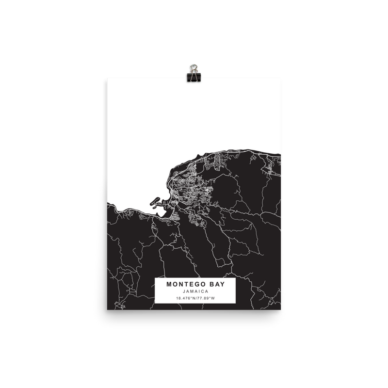 MONTEGO BAY JAMAICA MAP Poster