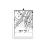 NEW YORK MAP Poster wall