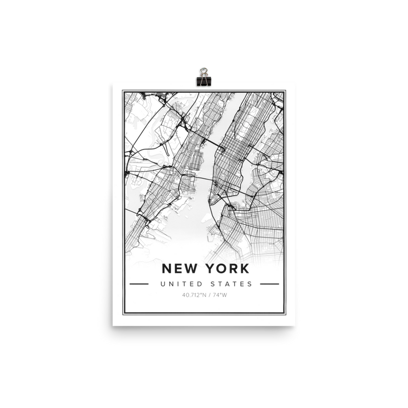 NEW YORK MAP Poster wall