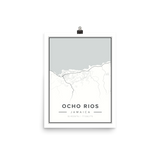 OCHO RIOS MAP Poster-12x16