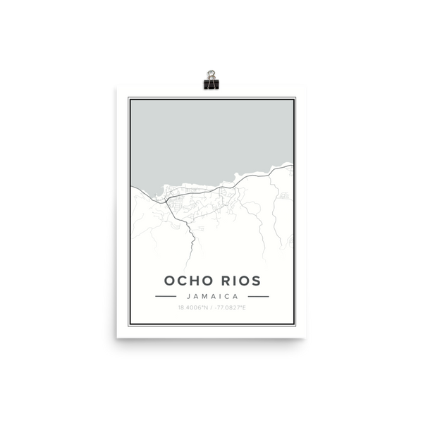 OCHO RIOS MAP Poster-12x16