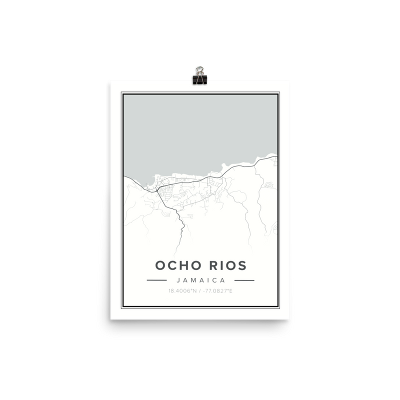 OCHO RIOS MAP Poster-12x16