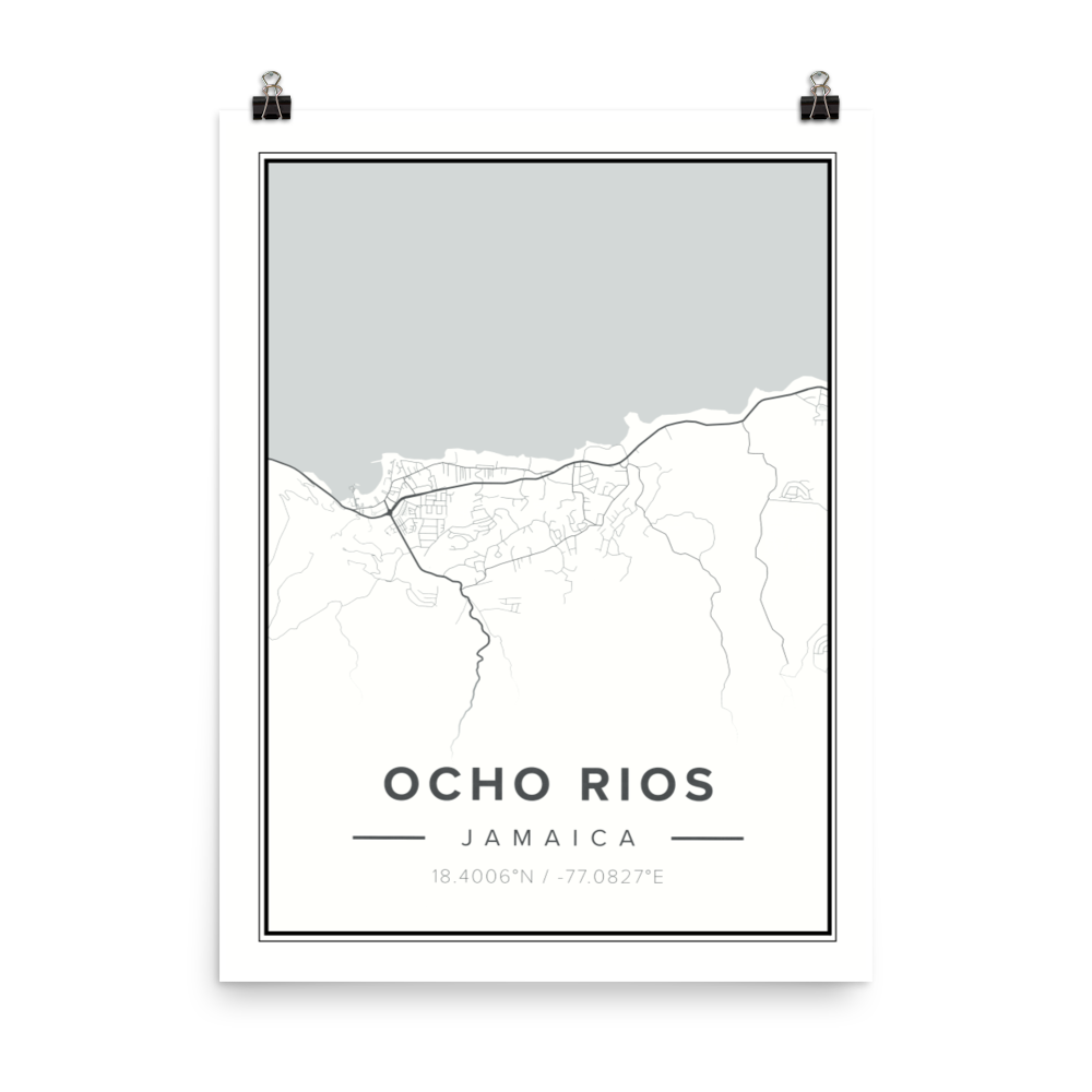 OCHO RIOS MAP Poster – LAHAJA