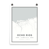 OCHO RIOS MAP Poster-18x24