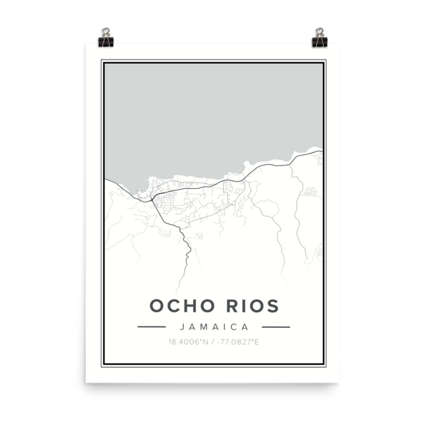 OCHO RIOS MAP Poster-18x24