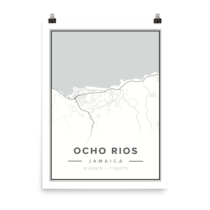 OCHO RIOS MAP Poster-18x24